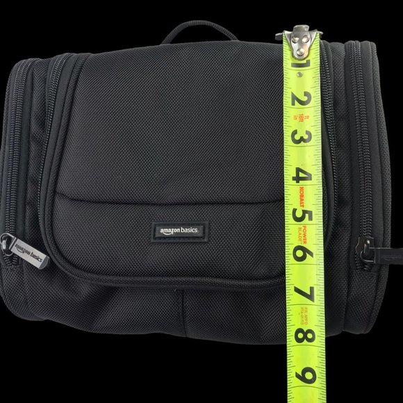New Amazon Basics Dopp Kit Bag Zip Zippered Travel Pouch Bag Black Pockets - Picture 3 of 12